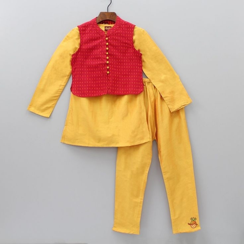 Baby Boy’s Kurta Set with vest. 12M